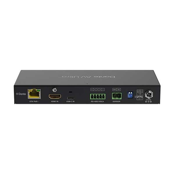 Encoder Dante AV Ultra con ingresso HDMI e USB-C con routing indipendente. Ideale per install