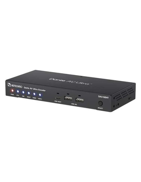 Encoder Dante AV Ultra con ingresso HDMI e USB-C con routing indipendente. Ideale per install