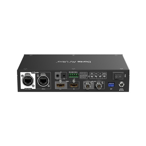 Encoder Dante AV Ultra con ingressi 12G SDI e HDMI su rete Dante con routing indipendente