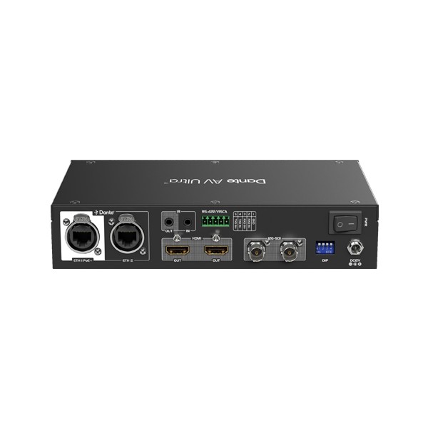 Decoder Dante AV Ultra con uscite 12G SDI e HDMI su rete Dante con routing indipendente