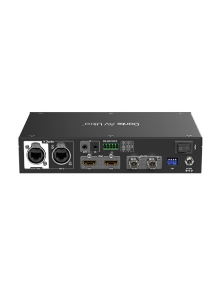 Decoder Dante AV Ultra con uscite 12G SDI e HDMI su rete Dante con routing indipendente