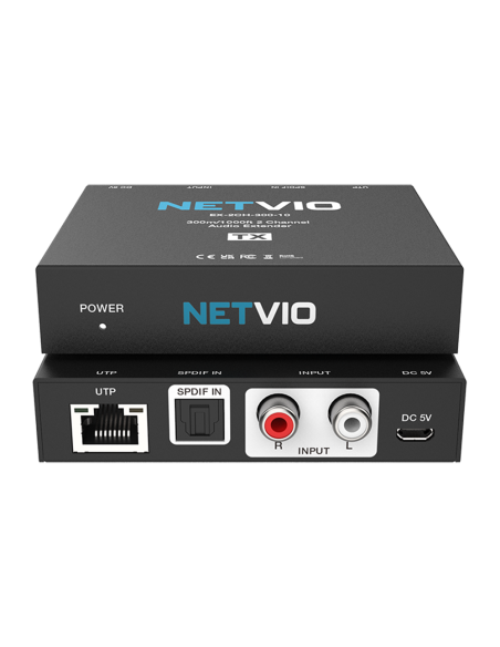Extender 2 canali audio analogici e digitali SPDIF, su cavo CAT5e/6. Fino a 300 m