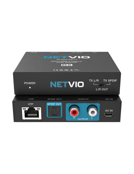 Extender 2 canali audio analogici e digitali SPDIF, su cavo CAT5e/6. Fino a 300 m