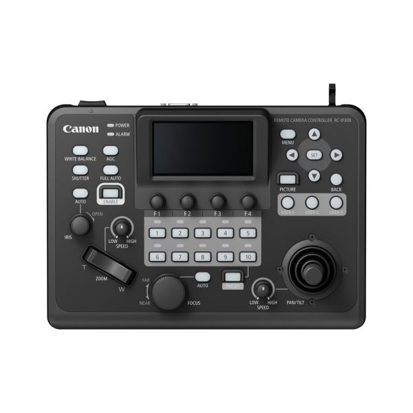 RC-IP 300 - Controller professionale per telecamere PTZ Canon, alimentato PoE, display touch da 3,5"