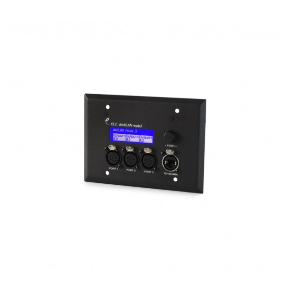 dmXLAN node3 nodo Ethernet/DMX o DMX/Ethernet, RDM compatibile, wall mount, 3 porte DMX isolate