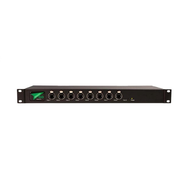 Switch ethernet - Switch ethernet 8 porte frontali con funzione Power over Ethernet (PoE), 1 porta posteriore | Audiosales